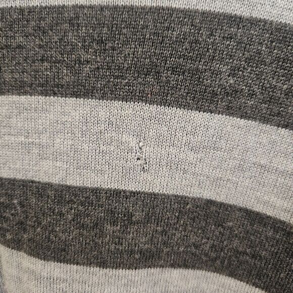 Banana Republic Merino Wool Striped Sweater Gray Womens M - Picture 5 of 5